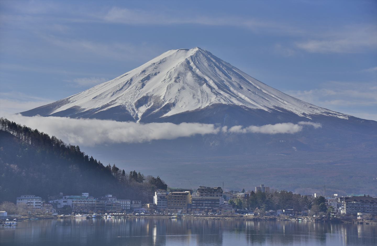 河口湖からの富士山 ニコカメラ